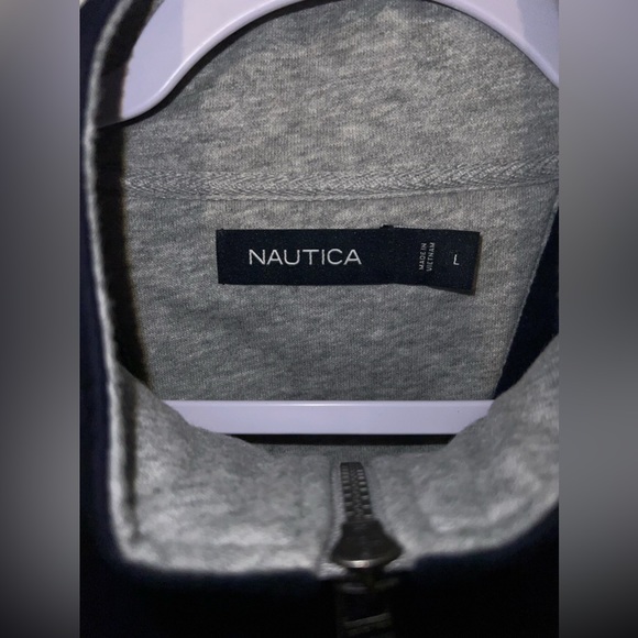 Nautica Mens Navy Quarter-Zip Pullover - Picture 3 of 6